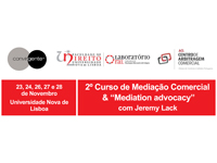 Anúncio do 2.º Curso de Mediação Comercial e "Mediation Advocacy" 